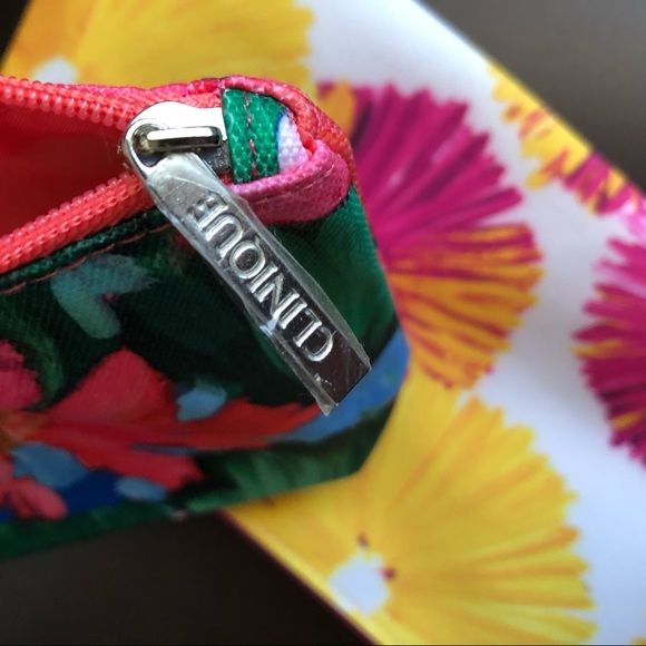 Clinique Yellow Pink Orange Floral Makeup Bags - Picture 3 of 13